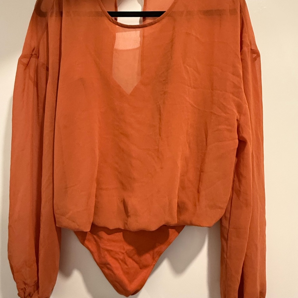 Wilfred Burnt Orange Long Sleeve Bodysuit